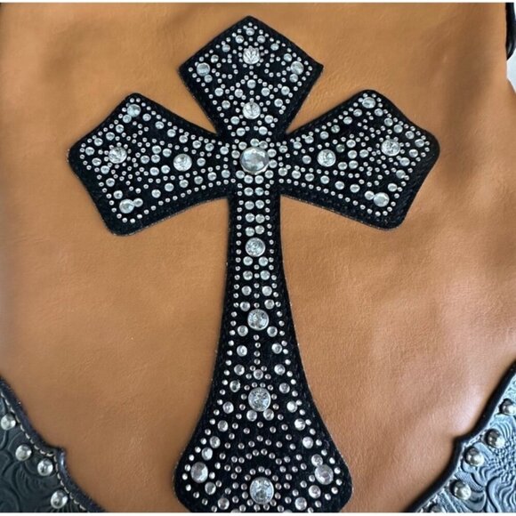 Western Crossbody Bag With Rhinestone Cross Design - Picture 6 of 9